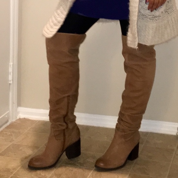 Aldo suede over knee boots chestnut brown sz 8.5 - Picture 2 of 11